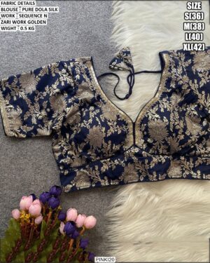Premium Pure Dola Silk Designer Blouse For Women