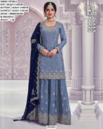Elegant Heavy Chinon Embroidered Suit Set