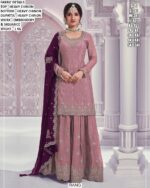 Elegant Heavy Chinon Embroidered Suit Set