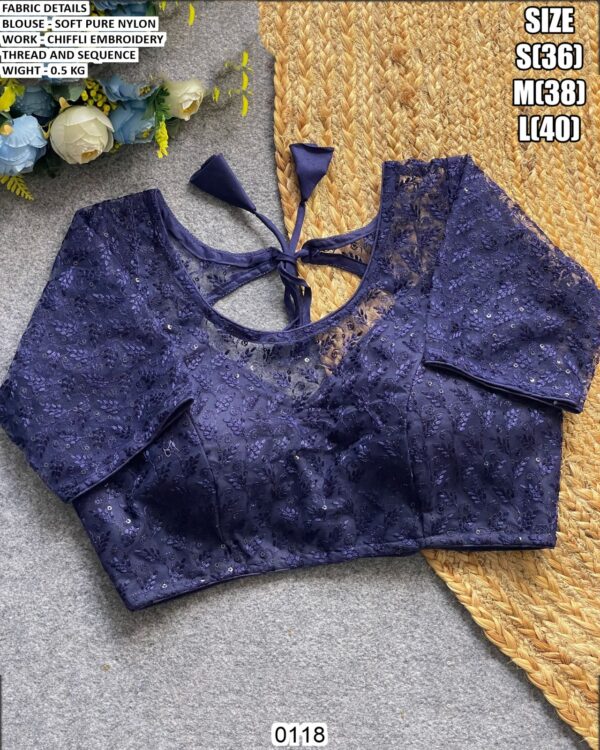 Fancy Readymade Blouse With Thread And Sequence Work