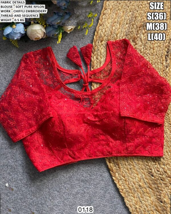 Fancy Readymade Blouse With Thread And Sequence Work