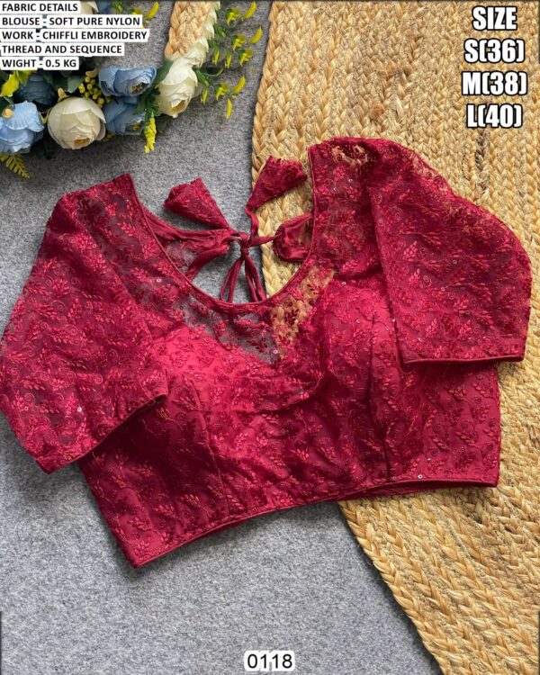 Fancy Readymade Blouse With Thread And Sequence Work