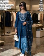 Festive Wear Chanderi Suit Set With Embroidery Work
