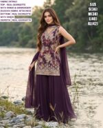 Designer Palazzo Suit Collection With Embroidery And Beads Work
