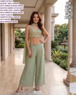 Designer Palazzo Suit Collection With Embroidery And Beads Work