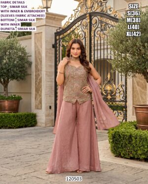 Designer Palazzo Suit Collection With Embroidery And Beads Work
