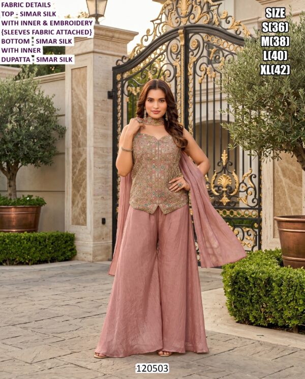 Designer Palazzo Suit Collection With Embroidery And Beads Work