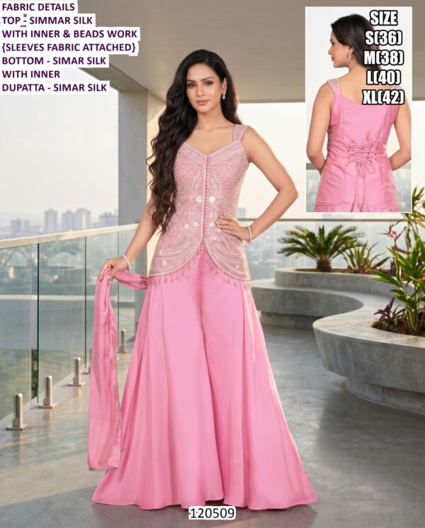 Stylish Fendy Silk And Simar Silk Designer Palazzo Suit