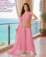 Beautiful Palazzo And Draped Skirt Set Collection With Beads Work