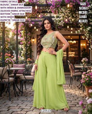 Beautiful Palazzo And Draped Skirt Set Collection With Beads Work