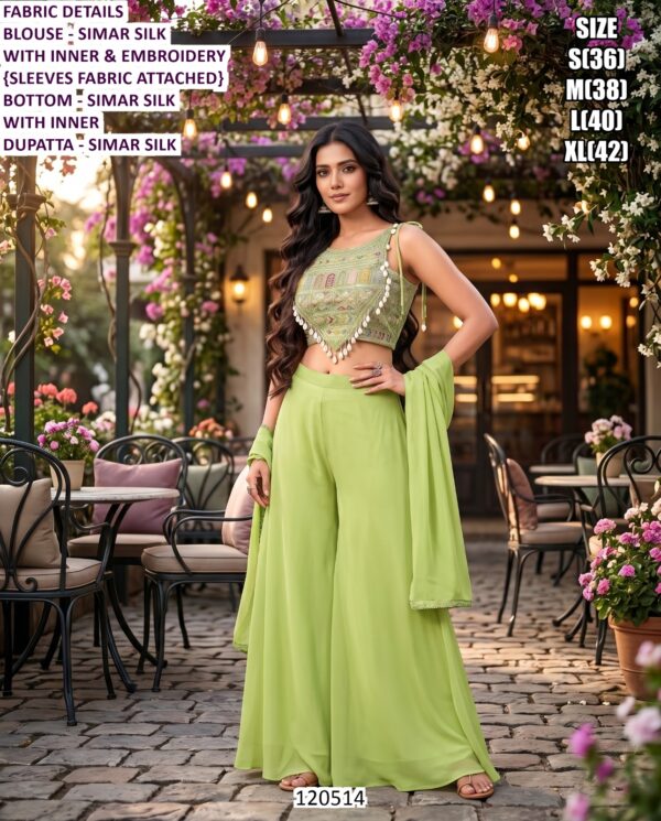 Beautiful Palazzo And Draped Skirt Set Collection With Beads Work