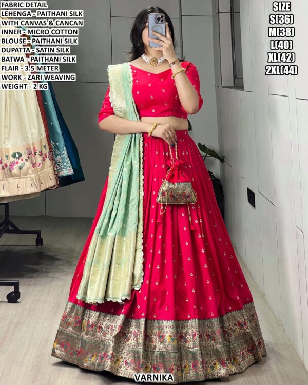 Graceful Paithani Silk Lehenga Choli For Occasion Wear