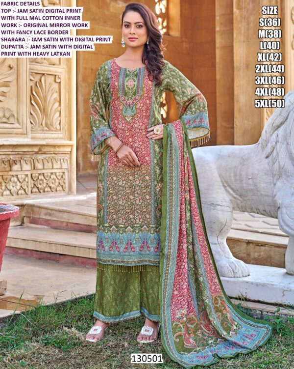 Trendy Jam Satin Digital Print Kurti Set