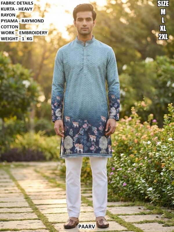 Functions And Party Wear Heavy Rayon Kurta Pajamas In Four Hit Designs
