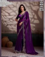 Velvet Satin Saree With Exclusive Couture Blouse