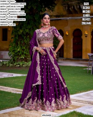 Heavy Sequins And Thread Work Lehenga Choli