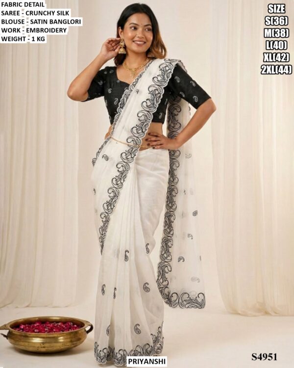 Traditional Embroidery Saree For Festive Wear
