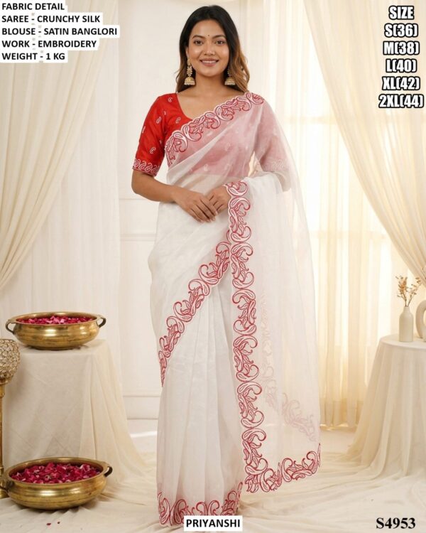 Traditional Embroidery Saree For Festive Wear