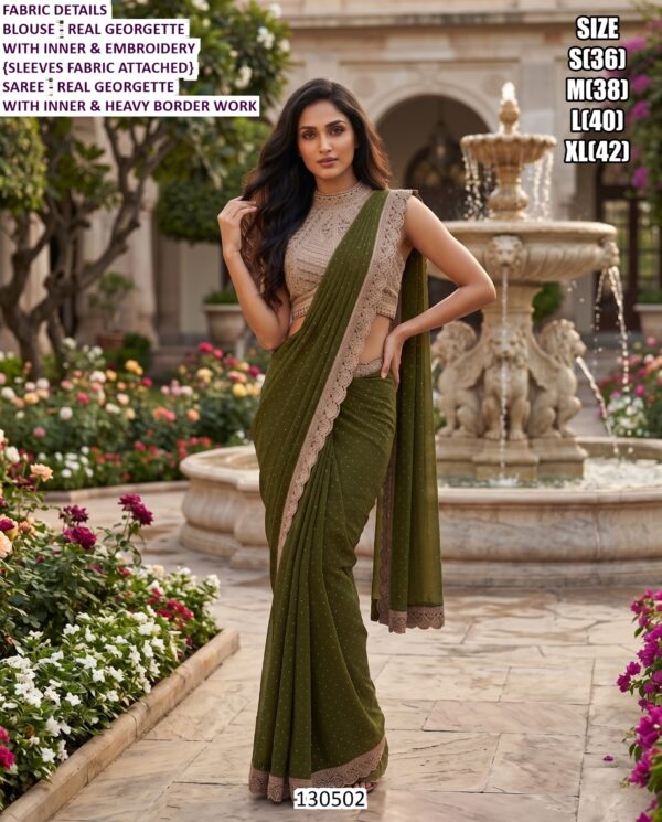 Premium Real Georgette Designer Saree And Palazzo Set Collection