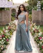 Premium Real Georgette Designer Saree And Palazzo Set Collection