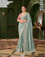 Elegant Saree With Tussar Silk Blouse