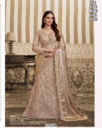 Foil Satin Lehenga Saree With Beads And Sequins Highlighted With Aari Work
