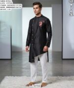 Cotton Kurta Pajama With Embroidery Butta
