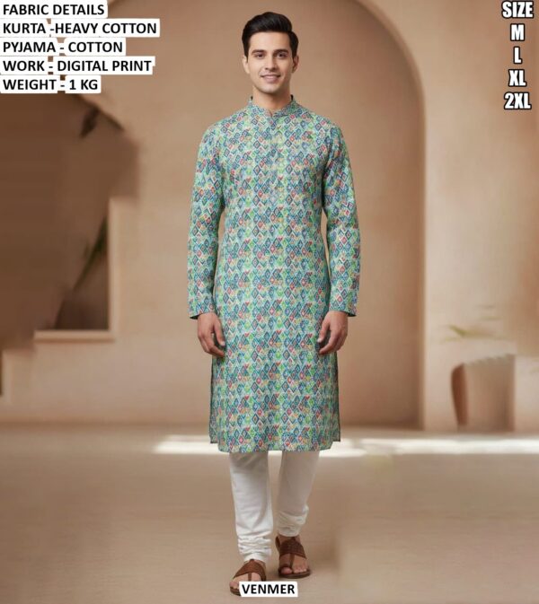 Premium Heavy Cotton Kurta Pyjama Set For Men