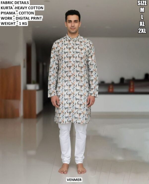 Premium Heavy Cotton Kurta Pyjama Set For Men