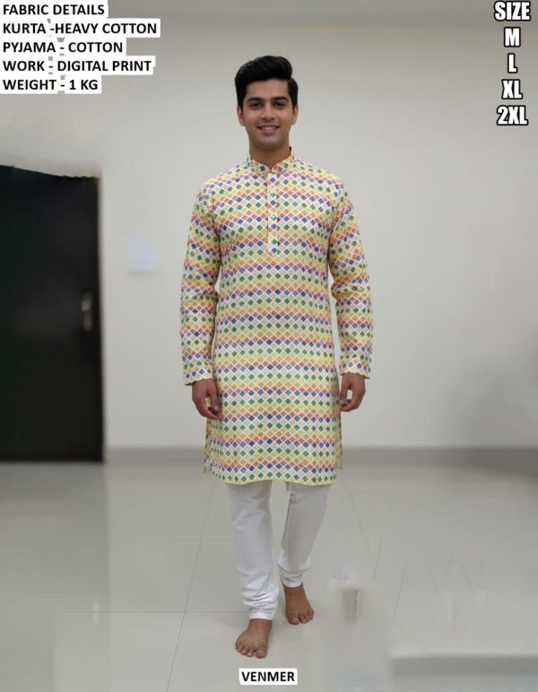 Premium Heavy Cotton Kurta Pyjama Set For Men