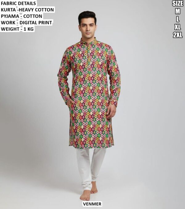 Premium Heavy Cotton Kurta Pyjama Set For Men
