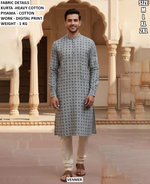 Premium Heavy Cotton Kurta Pyjama Set For Men