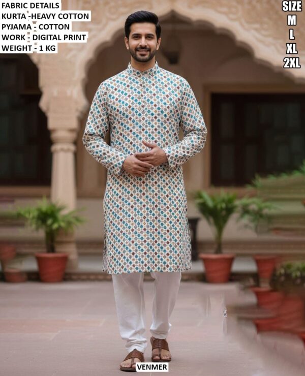 Premium Heavy Cotton Kurta Pyjama Set For Men