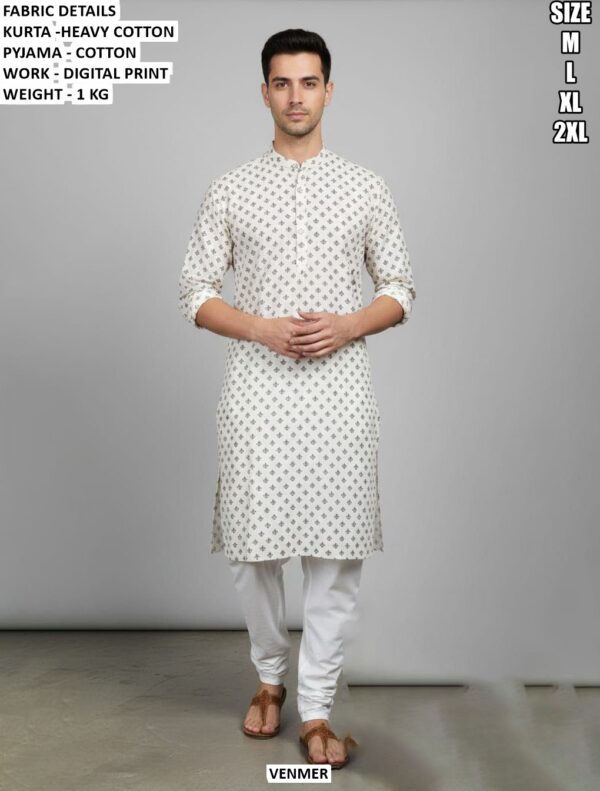 Premium Heavy Cotton Kurta Pyjama Set For Men