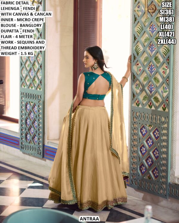 Designer Fendi Lehenga With Sequins And Thread Embroidery