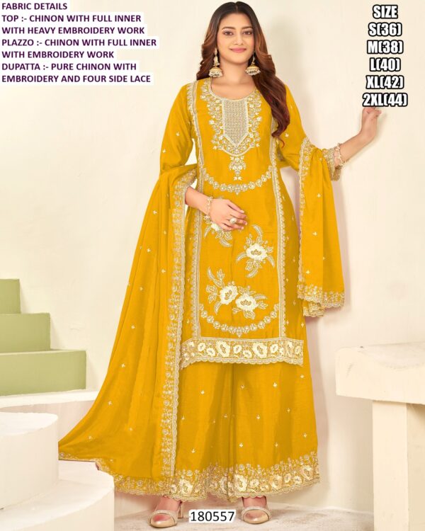Chinon Heavy Embroidery Palazzo Suit