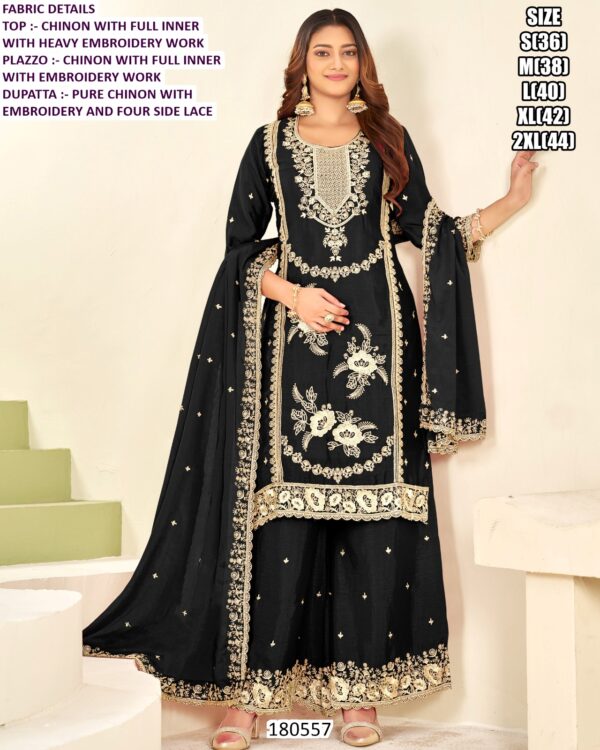 Chinon Heavy Embroidery Palazzo Suit