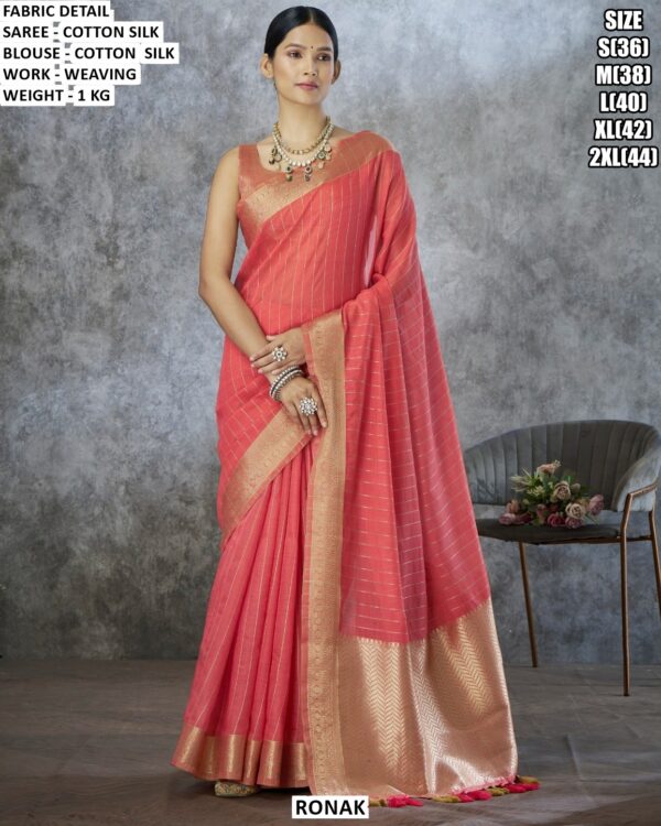 Elegant Cotton Silk Saree With Matching Blouse