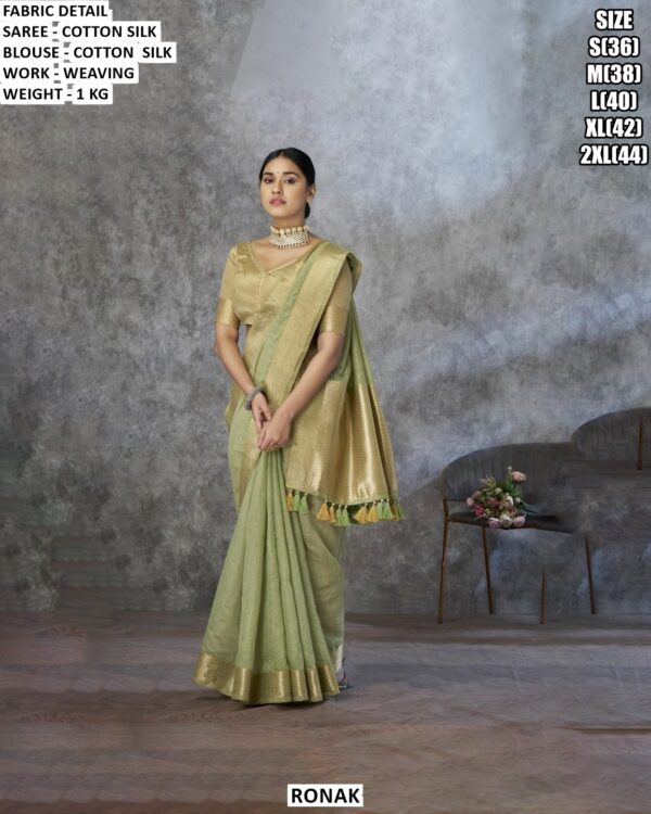 Elegant Cotton Silk Saree With Matching Blouse
