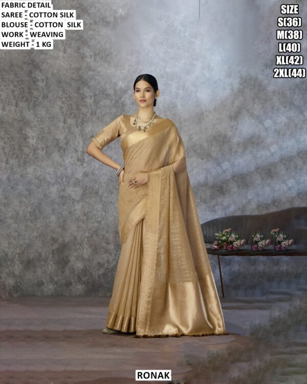 Elegant Cotton Silk Saree With Matching Blouse