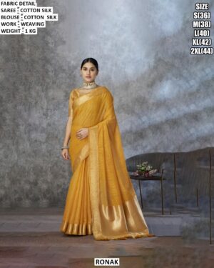 Elegant Cotton Silk Saree With Matching Blouse
