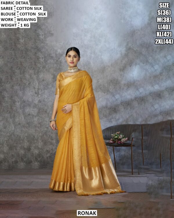 Elegant Cotton Silk Saree With Matching Blouse