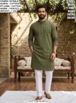 Cotton Printed Kurta Pajama Set For Men