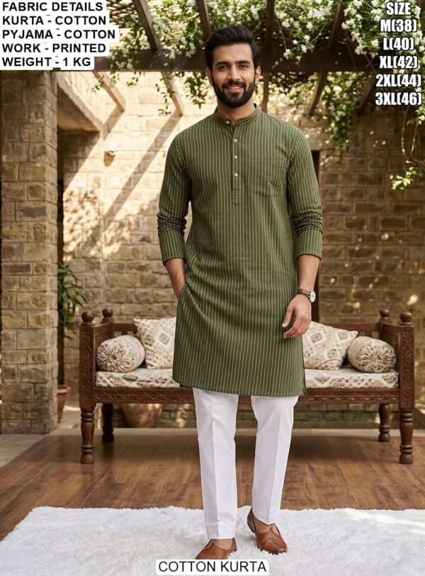 Cotton Printed Kurta Pajama Set For Men