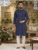 Cotton Printed Kurta Pajama Set For Men