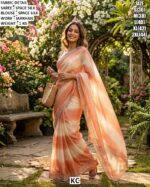 Space Silk Saree With Jarkhan Work And Matching Blouse