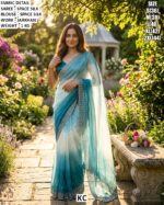Space Silk Saree With Jarkhan Work And Matching Blouse