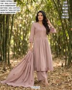 Premium Cotton Embroidery Kurti Pant Dupatta Set