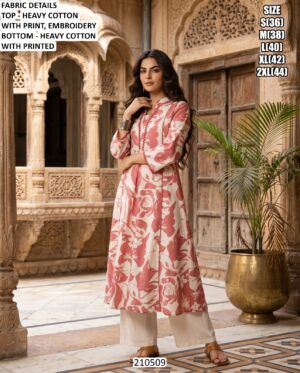Premium Cotton Embroidery Kurti Pant Dupatta Set
