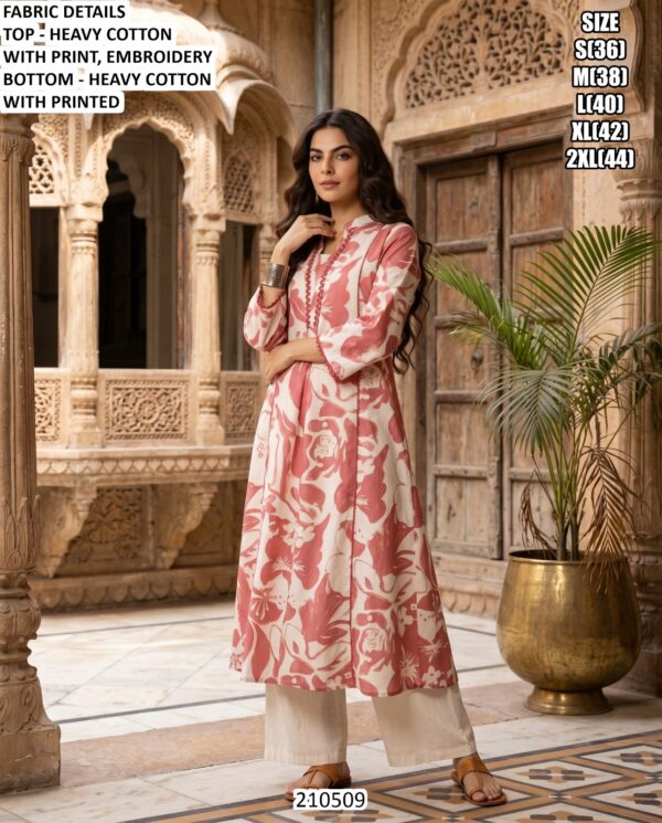 Premium Cotton Embroidery Kurti Pant Dupatta Set